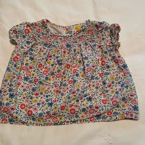 Mini Boden floral short sleeve top size 2-3 y girls.